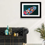 Container Ship Aerial View Wall Art