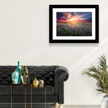 Texas Bluebonnet Sunset Wall Art