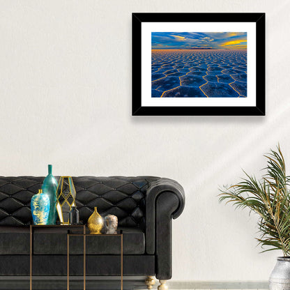 Salar De Uyuni Salt Flats at Sunset Wall Art