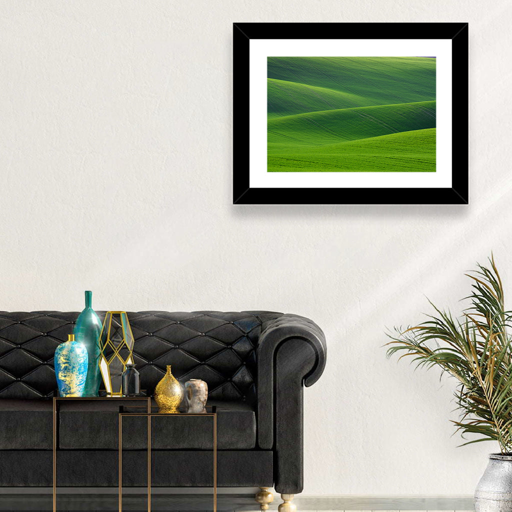 Rolling Emerald Wheat Fields Wall Art