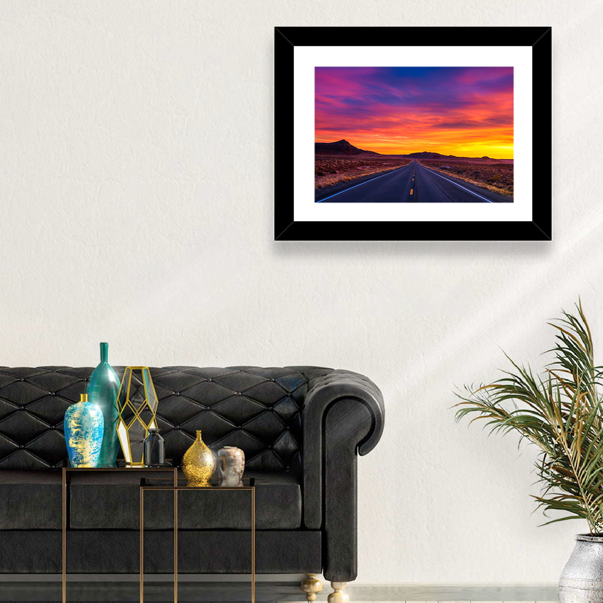 Infinite Desert Road Sunset Wall Art