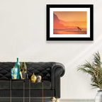 Surfer Silhouette at Golden Sunset Wall Art