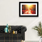 Golden Path Through Autumn Woods Wall Art