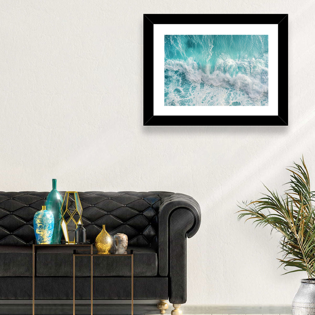 Top Down Turquoise Wave Wall Art