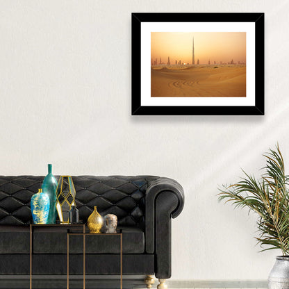 Dubai Skyline at Sunset Wall Art