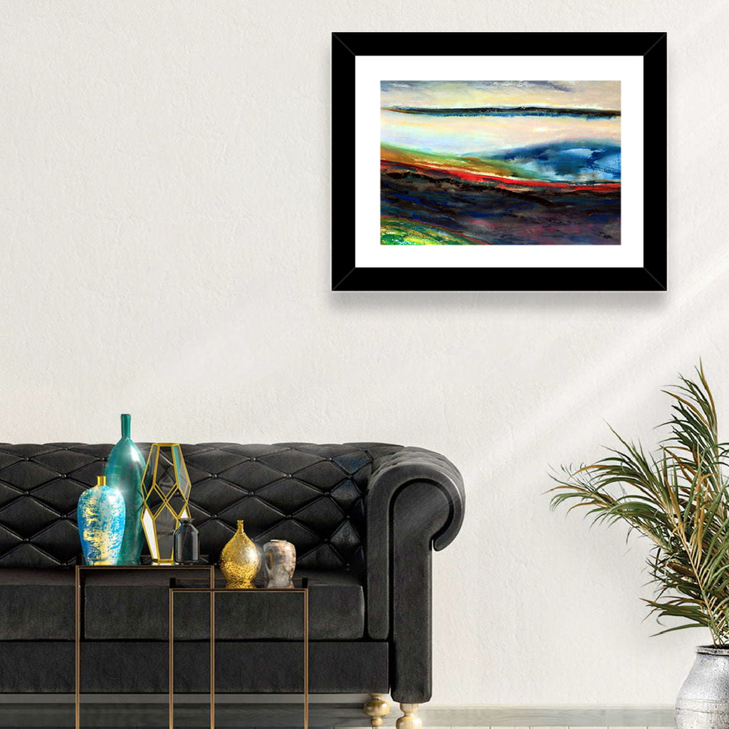 Moody Horizon Stripe Abstract Landscape Wall Art