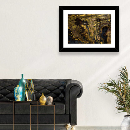 Black and Gold Marble Abstraction Wall Art