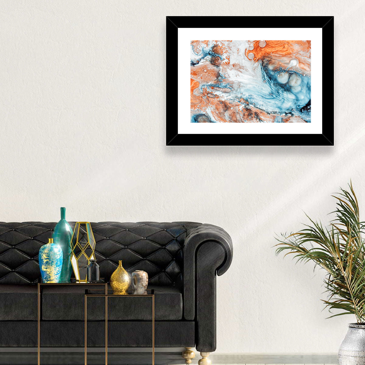 Copper Marble Fluid Abstract Wall Art