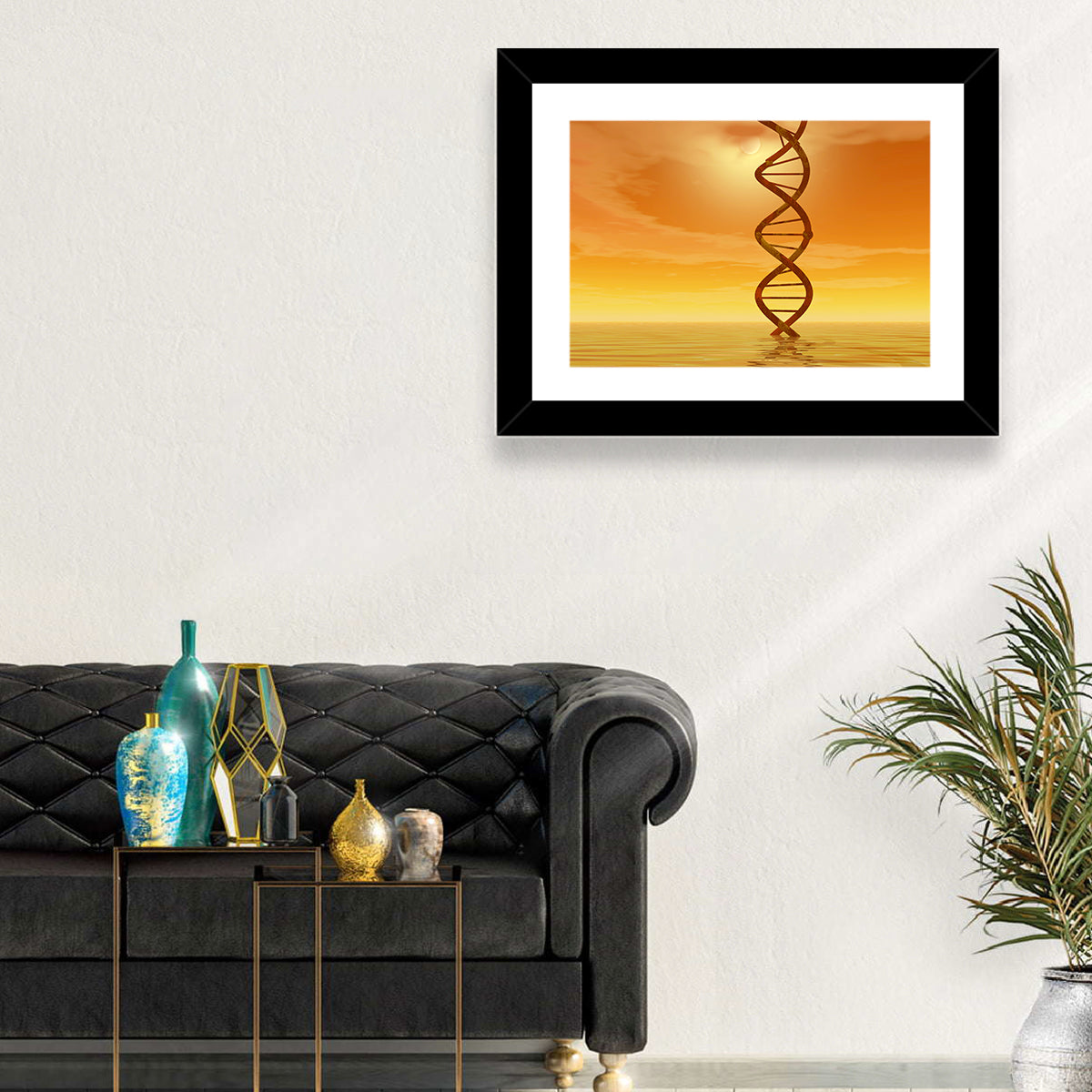 Dna Helix at Sunset Wall Art in a room, landscape