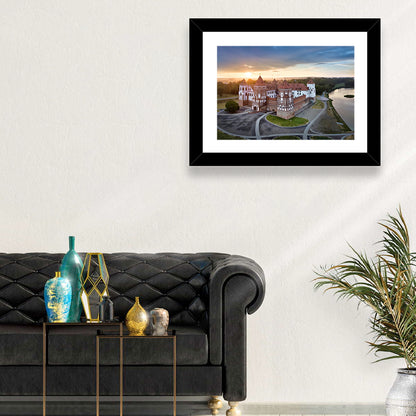 Mir Castle Sunrise Over Lake Wall Art