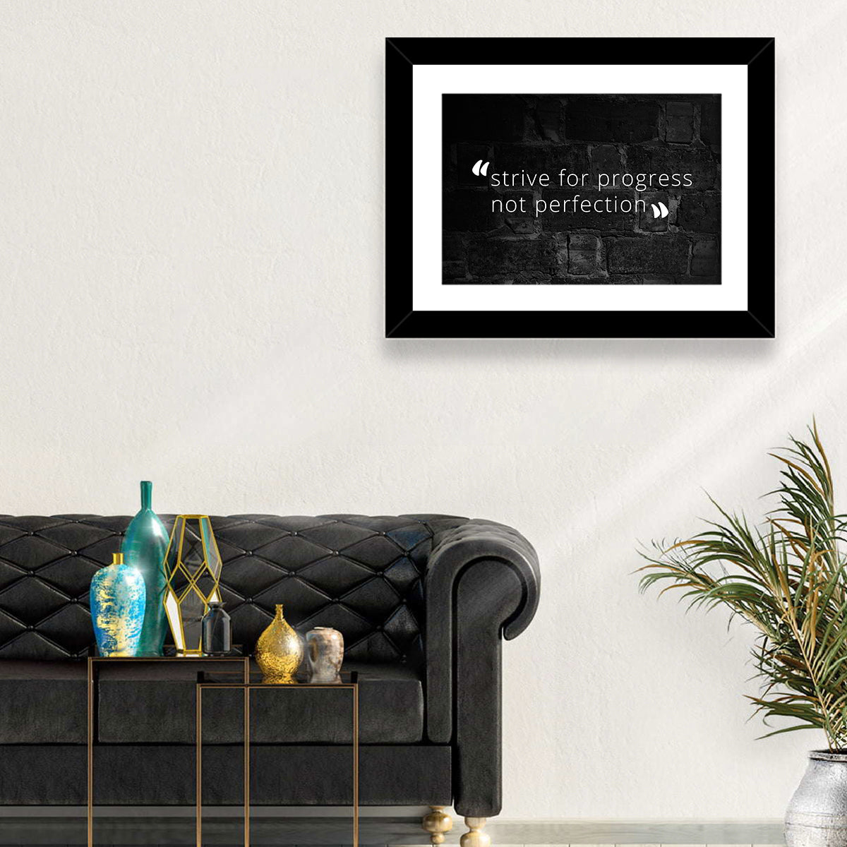 Strive for Progress Brick Typography Wall Art