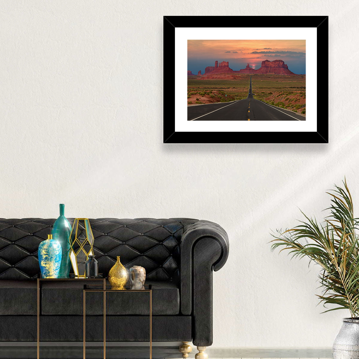 Tribal Park Monument Valley Sunset Wall Art in a room, landscape