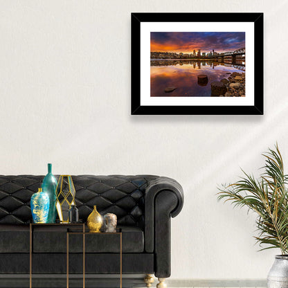 Portland Skyline at Sunset Wall Art