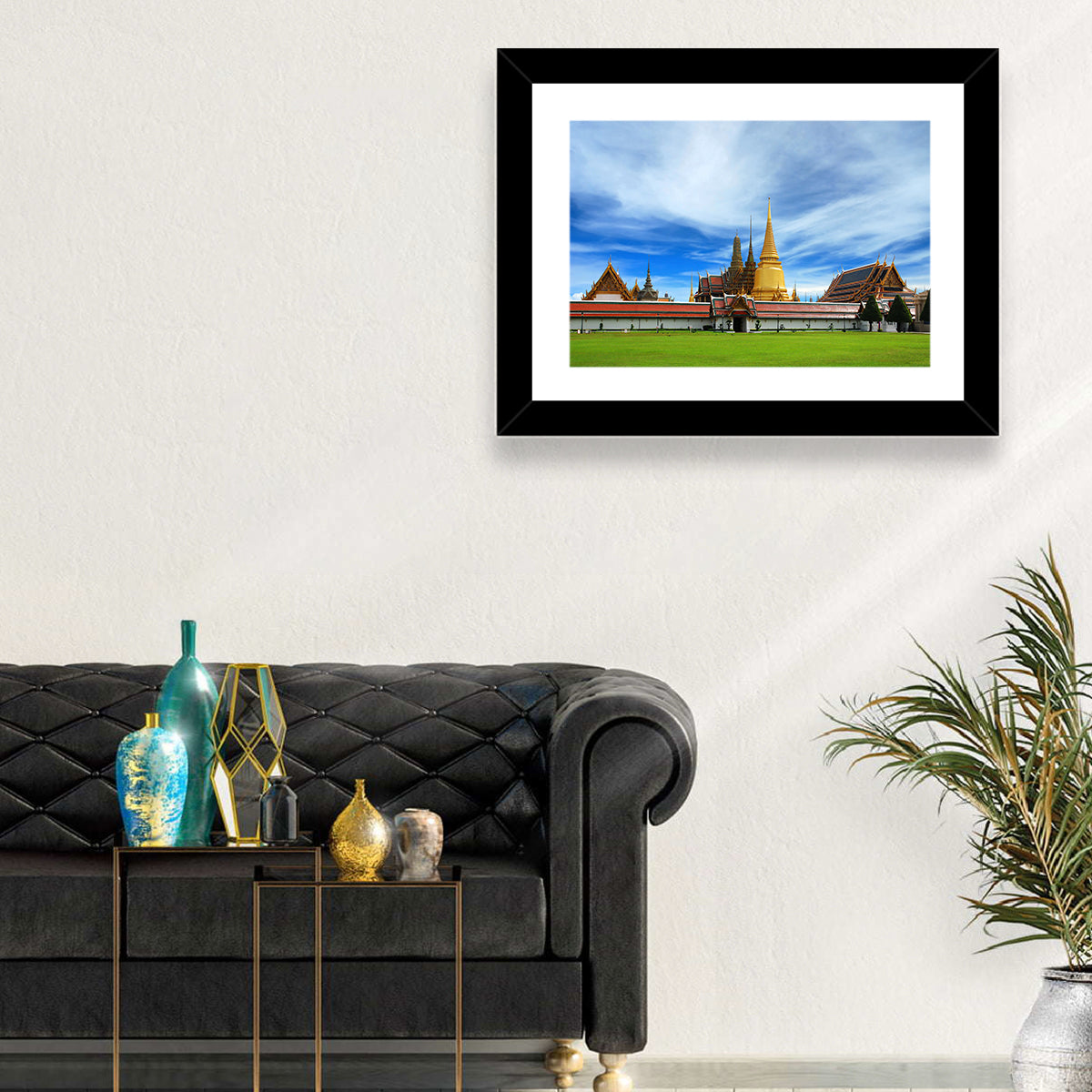 Golden Stupa at Wat Phra Kaew Wall Art in a room, landscape