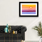Golden Salt Lake Sunset Wall Art