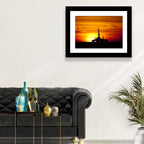Offshore Oil Rig at Sunset Wall Art