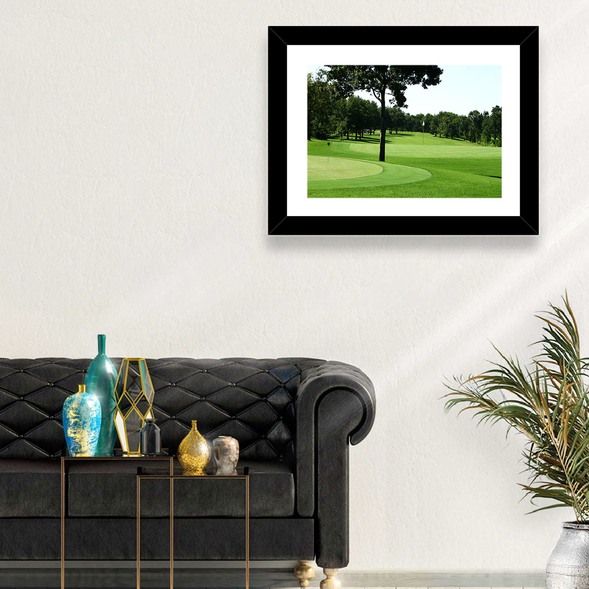Oklahoma Golf Course Greens Wall Art in a room, landscape
