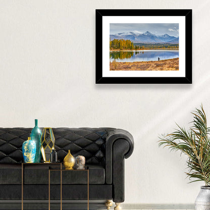 Autumn Mountain Lake Reflection Wall Art