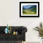 Punakha River Valley with Terraced Rice Fields Wall Art