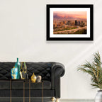 Santiago Skyline at Sunset Wall Art