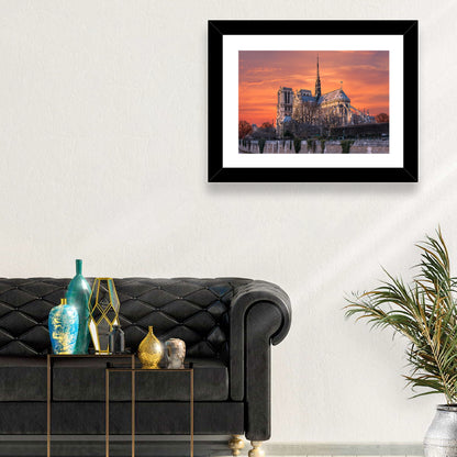 Notre-dame Cathedral at Golden Hour Wall Art