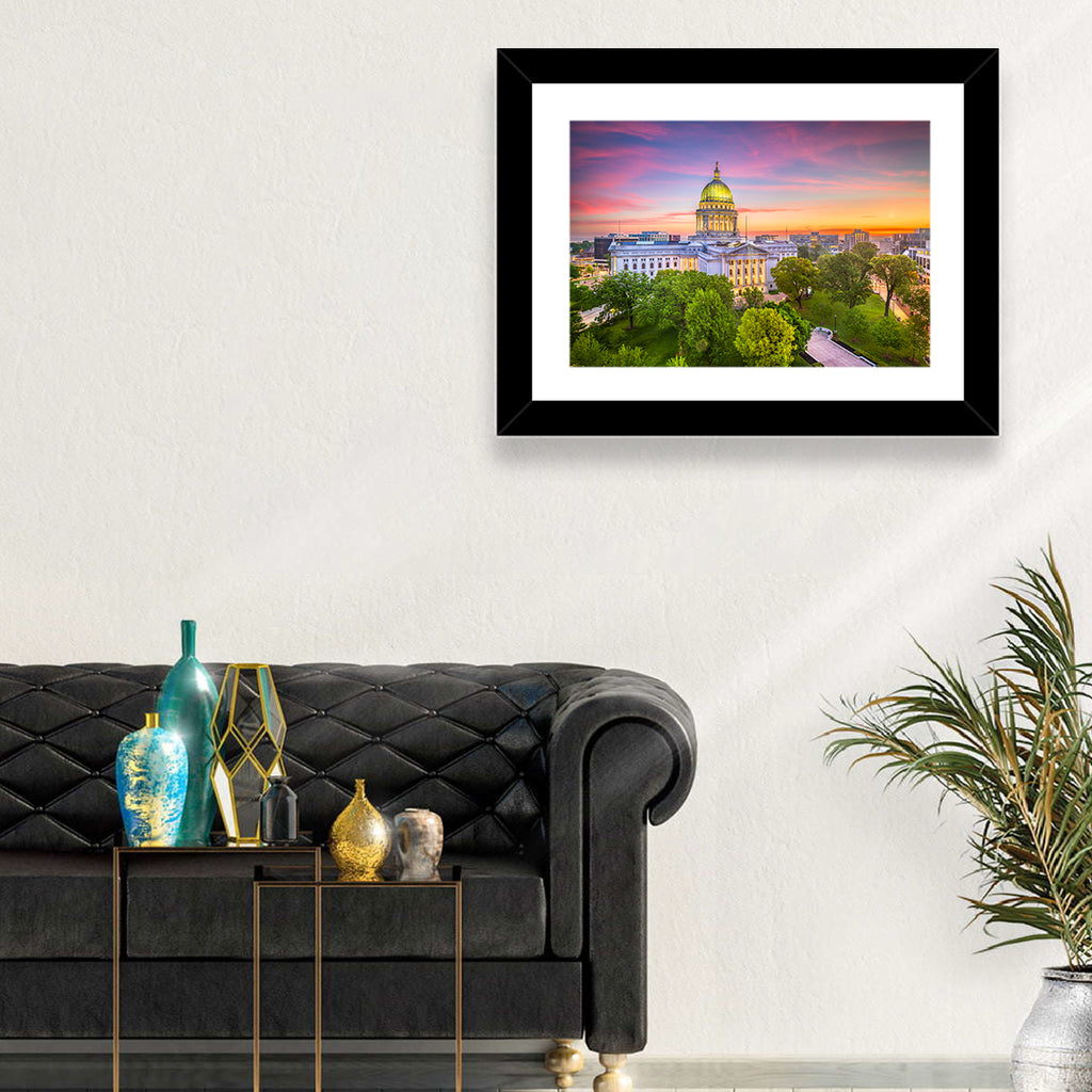 Madison State Capitol at Dusk Wall Art