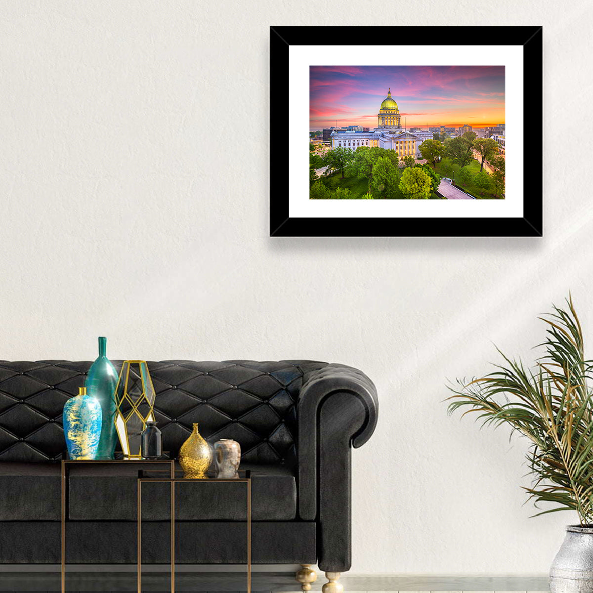 Madison State Capitol at Dusk Wall Art in a room, landscape