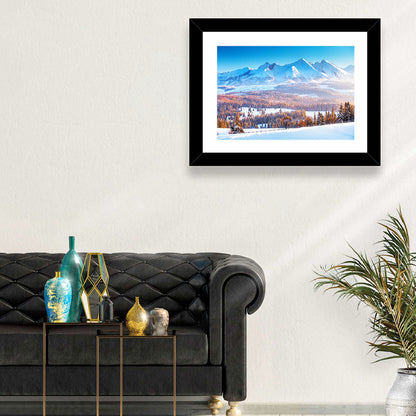 Snowy Mountain Peaks at Sunrise Wall Art