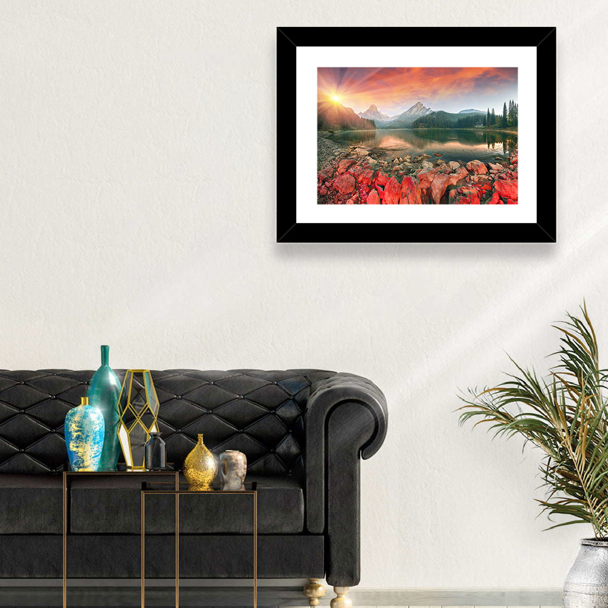 Obersee Sunrise Over Red Rocks Wall Art