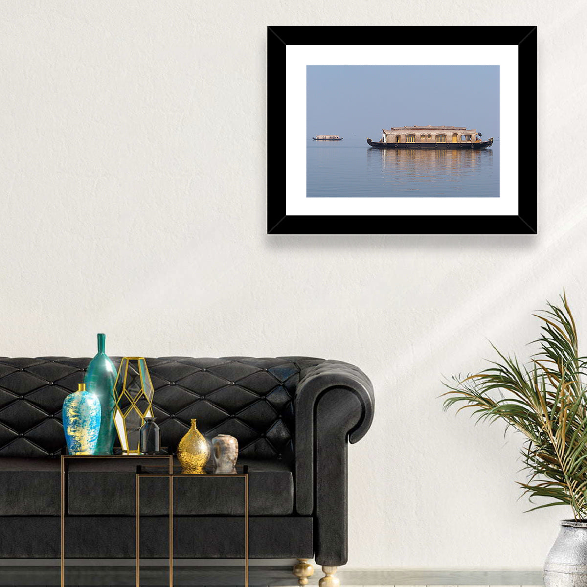 Thatched Houseboat on Vembanad Lake Wall Art