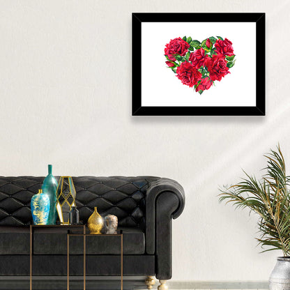 Watercolor Rose Heart Wall Art