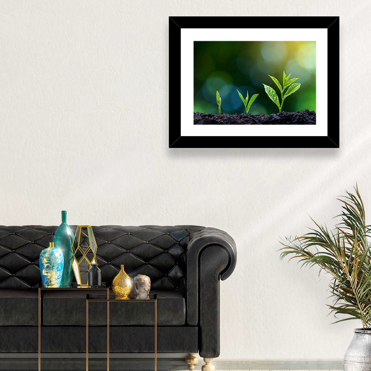Seedling Growth Stages Wall Art in a room, landscape