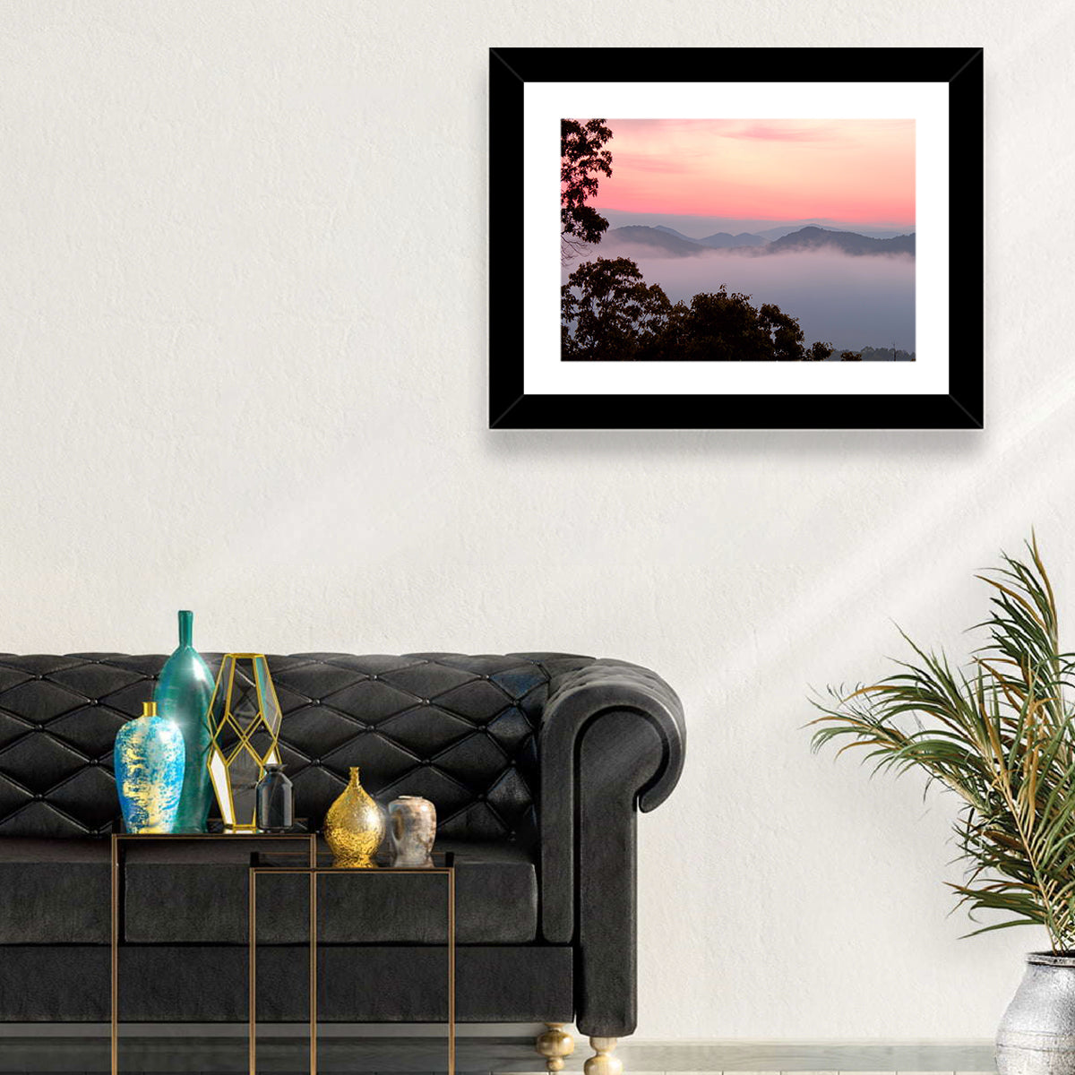 Smogy Foothills Dawn Wall Art in a room, landscape