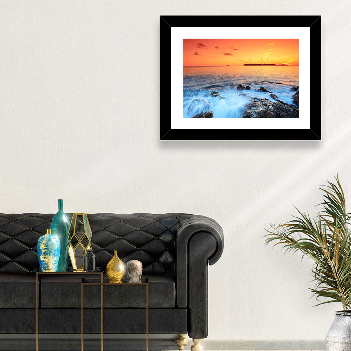 Dubrovnik Sunset Over Rocky Shore Wall Art