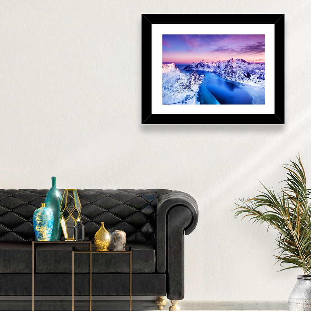 Flakstadpollen Fjord at Sunset Wall Art