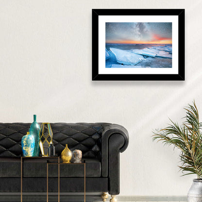 Milky Way Over Frozen Shore Wall Art