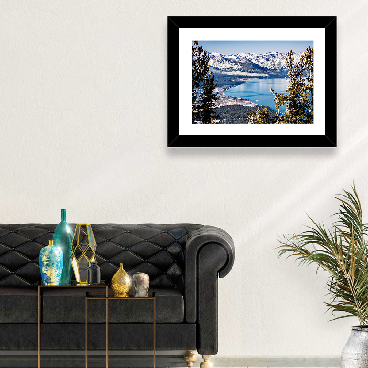 Lake Tahoe Sierra Vista Wall Art in a room, landscape