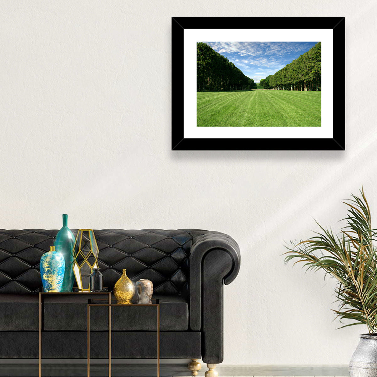 Tree-lined Manicured Lawn Wall Art in a room, landscape