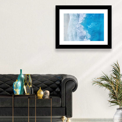 Aerial Turquoise Beach Waves Wall Art