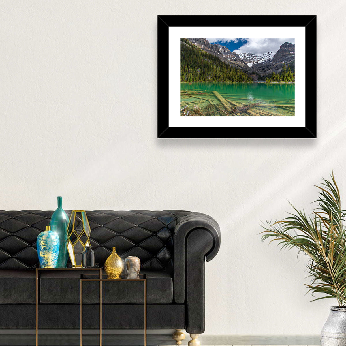 Lake O'hara Reflection Wall Art in a room, landscape
