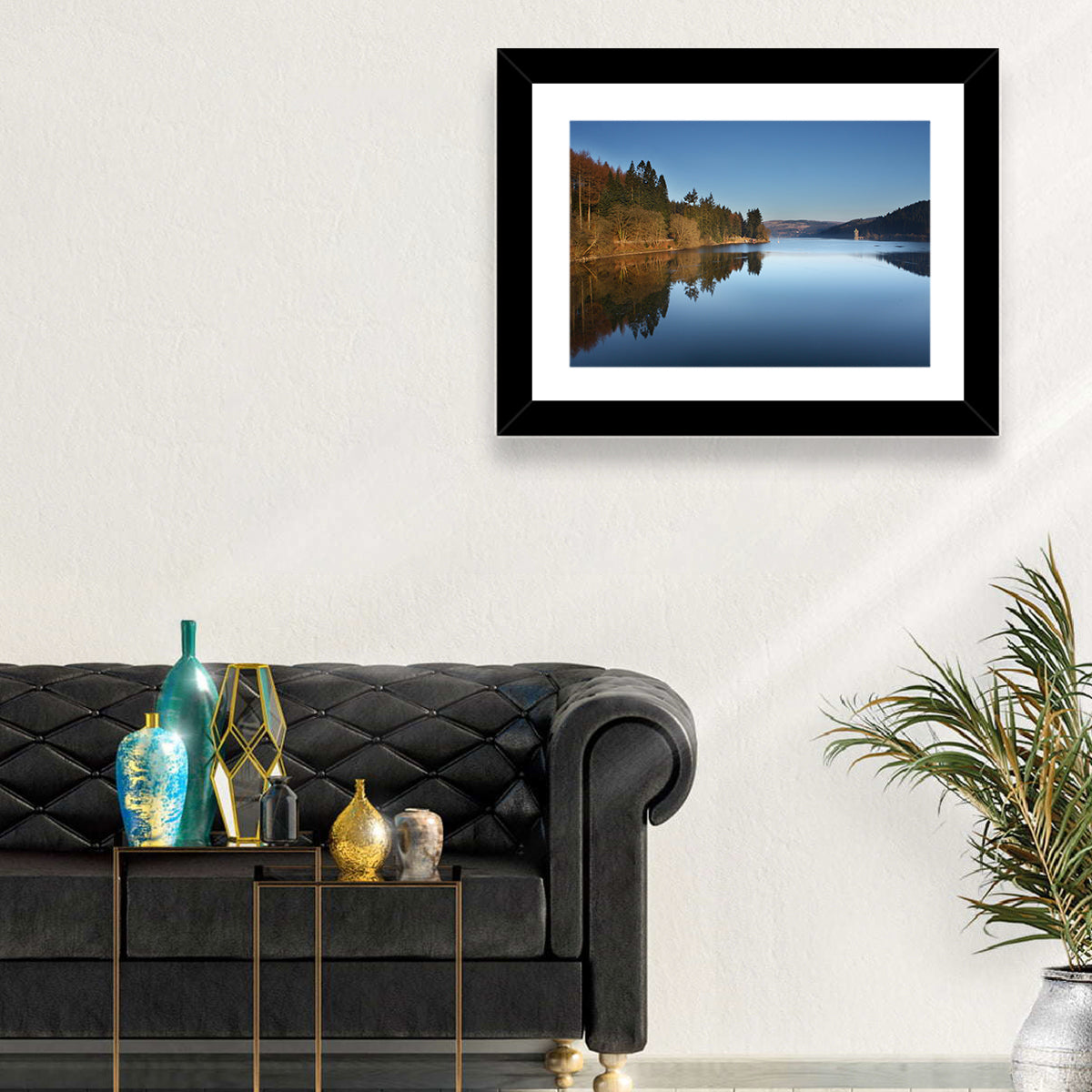 Lake Vyrnwy Golden Hour Reflection Wall Art