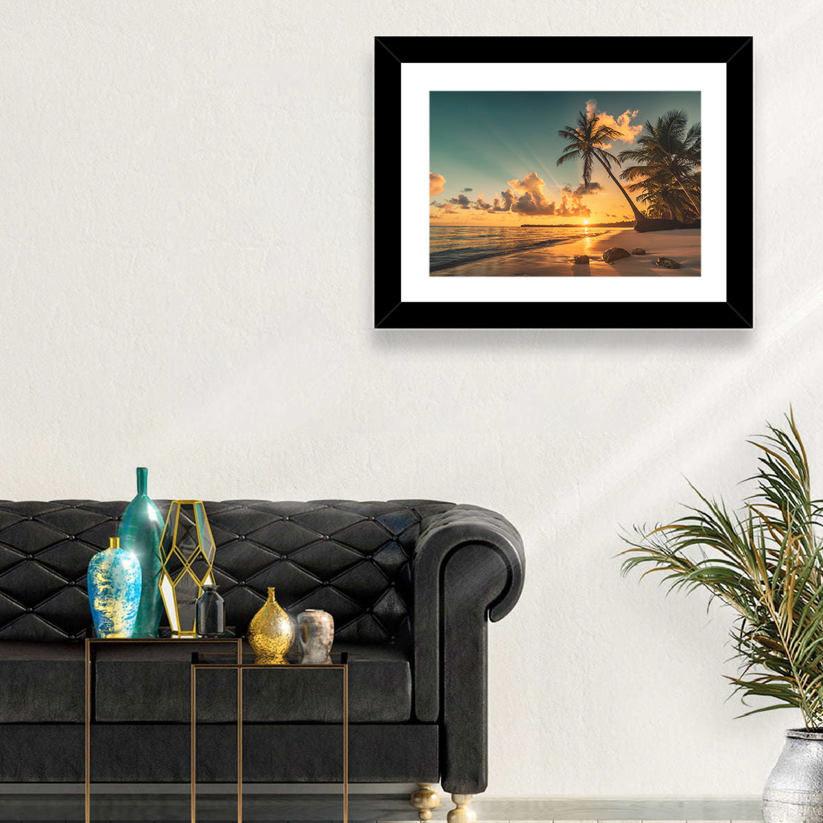 Golden Hour Palm Beach Sunset Wall Art