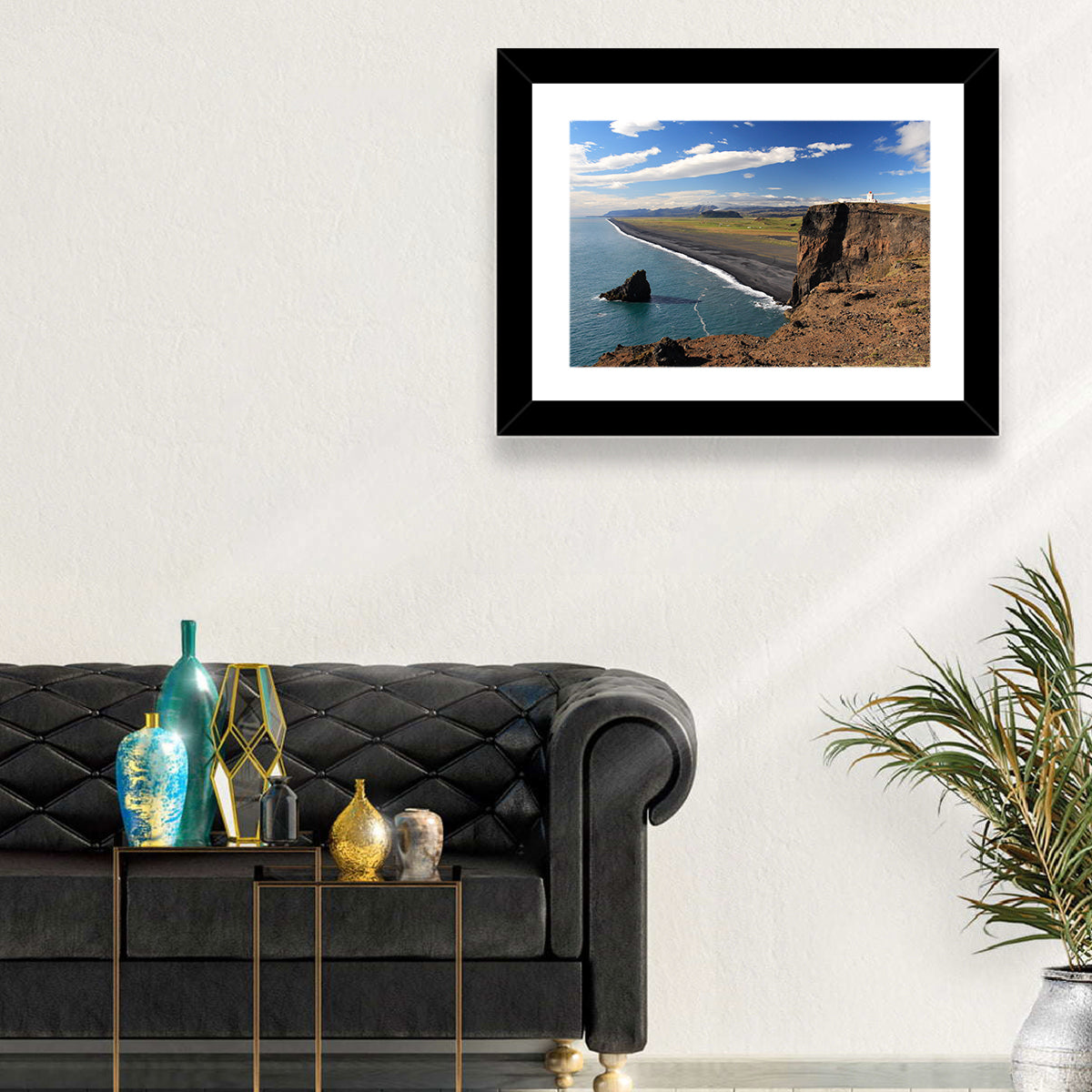 Dyrhólaey Black Sand Beach and Sea Stack Wall Art