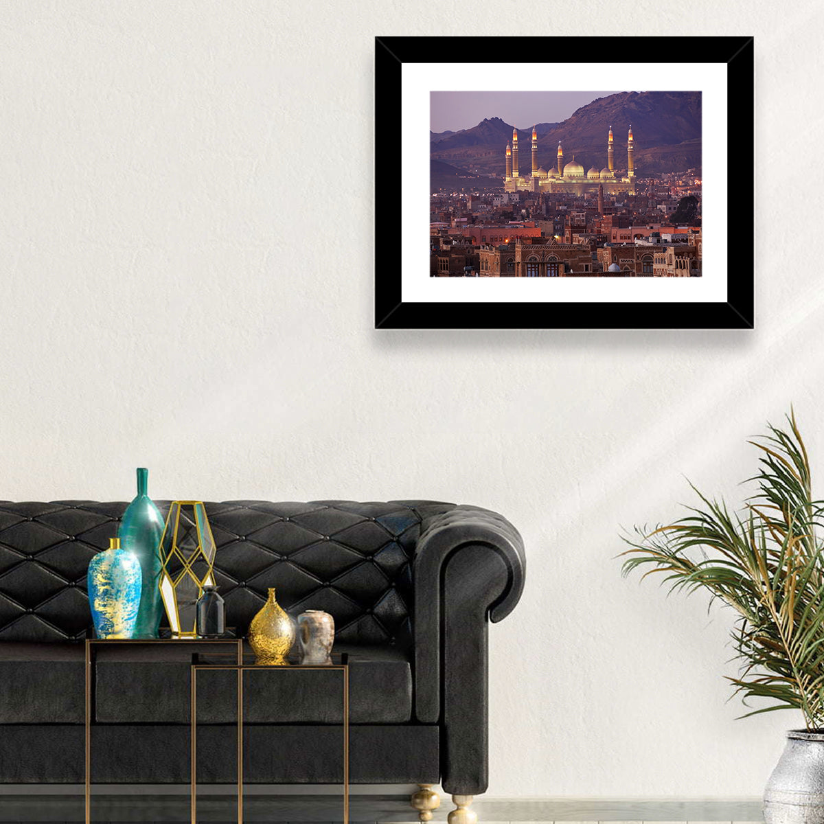 Al-saleh Mosque at Dusk Wall Art in a room, landscape