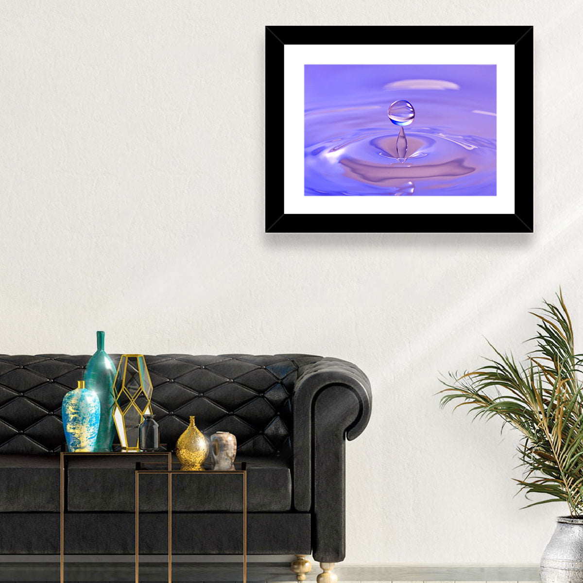 Purple Water Droplet Splash Wall Art