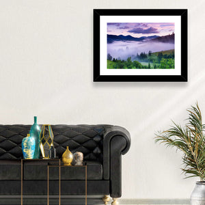 Foggy Summer Mountainscape Wall Art