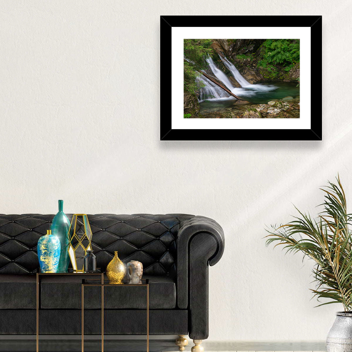 Mount Mickiewicz Waterfall Wall Art in a room, landscape