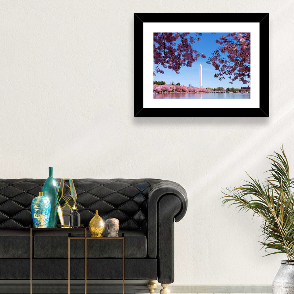 Washington Monument with Cherry Blossoms Wall Art