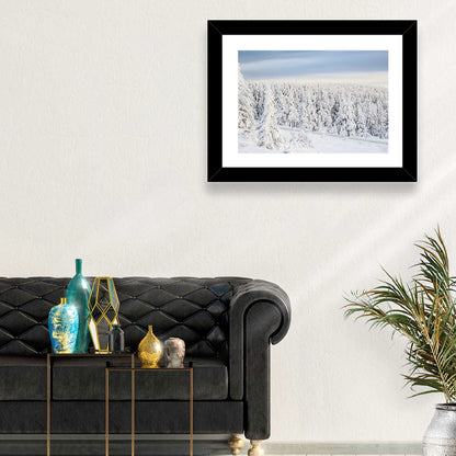 Snowy Forest Railway Tracks Wall Art