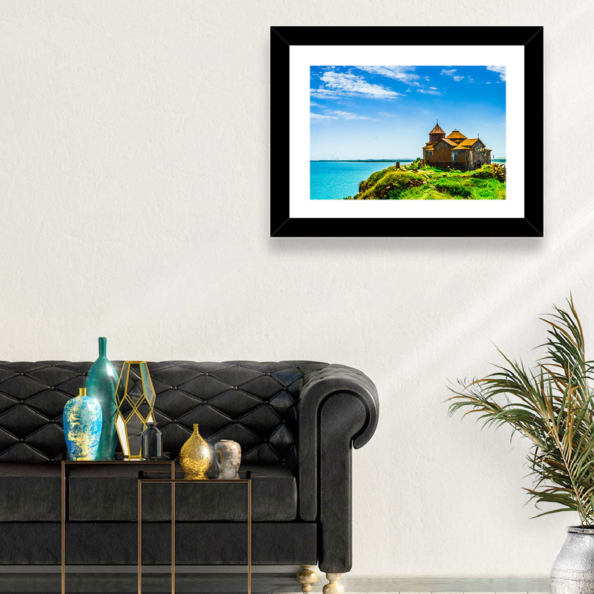 Sevanavank on Lake Sevan Wall Art in a room, landscape